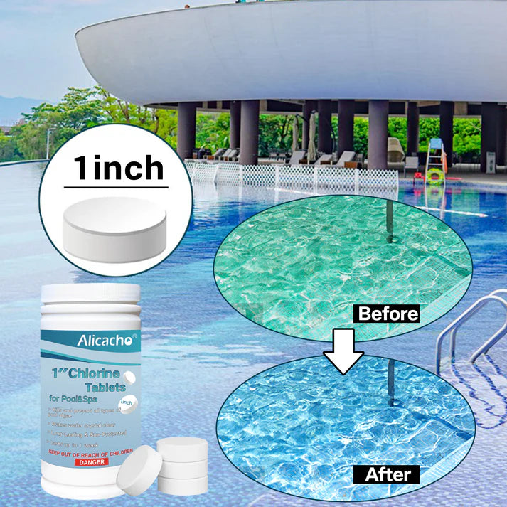 Alicacho 1 '' Chlorine Tablets for Sanitizing Swimming Pools